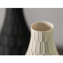 3D Baskı Geometrik Vazo | Dekoratif Masa Üstü Vazo | Modern Ev & Ofis Dekoru | Beyaz