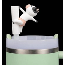 Pipetli Termos Kapağı Susamış Inek - Sevimli Susamış Inek Figürlü Termos Aksesuarı