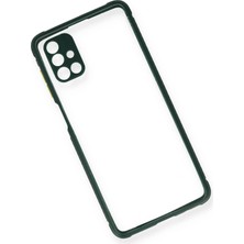 Najmaddin Newface Samsung Galaxy M51 Kılıf Miami Şeffaf Silikon - Koyu Yeşil