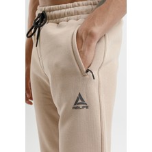 Airlife Fleece Erkek Içi Yünlü ve Düz Paçalı Eşofman Altı Bej