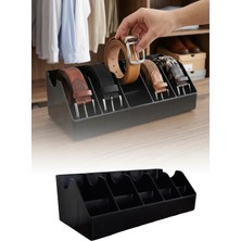 Omilife 10 Bölmeli Siyah Kemer Çorap Takı Makyaj Organizeri Dolap İçi Kemer Düzenleyici Organizer