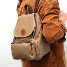 Gillario Design 04 Kanvas Kumaş - Deri Kadın Sırt Çantası