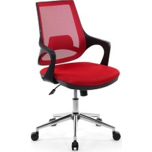 Seduna Skagen Kırmızı Ofis Çalışma Koltuğu Metal Ayaklı Bilgisayar Koltuğu