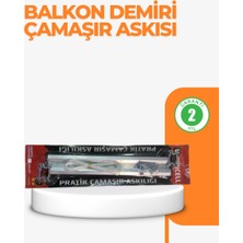 Belle Fusion Mey Ithalat® 25X60 cm Çamaşır Askılığı Kare Balkon Demiri Için Dayanıklı Tasarım