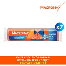 Macromax Ekstra Güçlü Çöp Torbası Battal Boy 10’lu X7