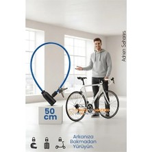 Belle Fusion Mey Ithalat® Çelik Örgü Kablo Kilit 5mm 50 cm Bisiklet Kilidi Motosiklet Kilidi Eşya Garaj Kilidi