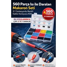 Toyfest 560 Parça Isı ile Daralan Makaron Seti – 2:1 Izolasyonlu Renkli Kablo Koruyucu Kılıf