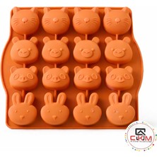 CKM Silikon Hayvan Figürlü 12 Bölmeli Silikon Kalıp – Çikolata, Şekerleme, Buz, Mini Kek Için – Bpa Içermez