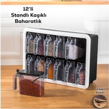 Akıllı Durak 12'li Standlı Kaşıklı Baharatlık Seti