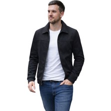 Bi O Moda Erkek Siyah Nubuk Mevsimlik Ceket