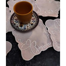 Çt Çeyizci Tekstil Sunumluk Peçete, Kokteyl Peçetesi, Kahve Yanı Sunumluk, Bardak Altlığı 6 Adet Sunum Peçetesi