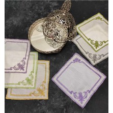 Çt Çeyizci Tekstil Sunumluk Peçete, Kokteyl Peçetesi, Kahve Yanı Sunumluk, Bardak Altlığı 6 Adet Sunum Peçetesi