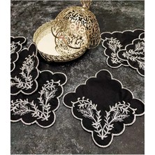 Çeyizci Tekstil Sunumluk Peçete, Kokteyl Peçetesi, Kahve Yanı Sunumluk, Bardak Altlığı 6 Adet Sunum Peçetesi