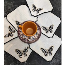 Çt Çeyizci Tekstil Sunumluk Peçete, Kokteyl Peçetesi, Kahve Yanı Sunumluk, Bardak Altlığı 6 Adet Sunum Peçetesi