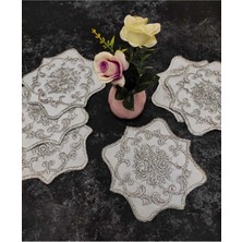 Çt Çeyizci Tekstil Sunumluk Peçete, Kokteyl Peçetesi, Kahve Yanı Sunumluk, Bardak Altlığı 6 Adet Sunum Peçetesi