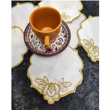 Çt Çeyizci Tekstil Sunumluk Peçete, Kokteyl Peçetesi, Kahve Yanı Sunumluk, Bardak Altlığı 6 Adet Sunum Peçetesi