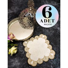 Çt Çeyizci Tekstil Sunumluk Peçete, Kokteyl Peçetesi, Kahve Yanı Sunumluk, Bardak Altlığı 6 Adet Sunum Peçetesi