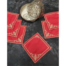 Çt Çeyizci Tekstil Sunumluk Peçete, Kokteyl Peçetesi, Kahve Yanı Sunumluk, Bardak Altlığı 6 Adet Sunum Peçetesi