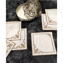 Çt Çeyizci Tekstil Sunumluk Peçete, Kokteyl Peçetesi, Kahve Yanı Sunumluk, Bardak Altlığı 6 Adet Sunum Peçetesi