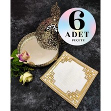 Çt Çeyizci Tekstil Sunumluk Peçete, Kokteyl Peçetesi, Kahve Yanı Sunumluk, Bardak Altlığı 6 Adet Sunum Peçetesi