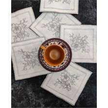 Çt Çeyizci Tekstil Sunumluk Peçete, Kokteyl Peçetesi, Kahve Yanı Sunumluk, Bardak Altlığı 6 Adet Sunum Peçetesi