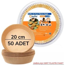 Mey İthalat Mey Ithalat®  50 Adet 20 cm Air Fryer Pişirme Kağıdı Tek Kullanımlık Yağ Geçirmez Yuvarlak Tabak Model Pvc
