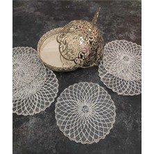 Çt Çeyizci Tekstil Sunumluk Peçete, Gri Kokteyl Peçetesi, Kahve Yanı Sunumluk, Bardak Altlığı 6 Adet Sunum Peçetesi