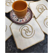 Çt Çeyizci Tekstil Sunumluk Peçete, Kokteyl Peçetesi, Kahve Yanı Sunumluk, Bardak Altlığı 6 Adet Sunum Peçetesi