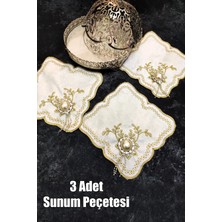 Çt Çeyizci Tekstil Sunumluk Peçete, Kokteyl Peçetesi, Kahve Yanı Sunumluk, Bardak Altlığı 6 Adet Sunum Peçetesi