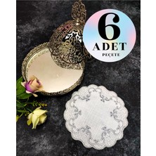 Çt Çeyizci Tekstil Sunumluk Peçete, Kokteyl Peçetesi, Kahve Yanı Sunumluk, Bardak Altlığı 6 Adet Sunum Peçetesi