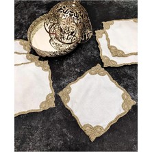 Çt Çeyizci Tekstil Sunumluk Peçete, Kokteyl Peçetesi, Kahve Yanı Sunumluk, Bardak Altlığı 6 Adet Sunum Peçetesi