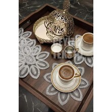 Çt Çeyizci Tekstil Sunumluk Peçete, Kokteyl Peçetesi, Kahve Yanı Sunumluk, Gri Bardak Altlığı 6 Adet Sunum Peçetesi