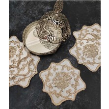 Çt Çeyizci Tekstil Sunumluk Peçete, Kokteyl Peçetesi, Kahve Yanı Sunumluk, Bardak Altlığı 6 Adet Sunum Peçetesi