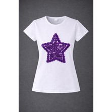 Dıgıl Kids Yıldız Motifli Pul Işlemeli Kız Çocuk T-Shirt