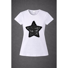 Dıgıl Kids Yıldız Motifli Pul Işlemeli Kız Çocuk T-Shirt