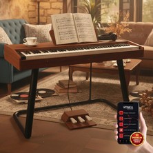 Midex PLX-125-OR TAŞINABILIR Dijital Piyano Tuş Hassasiyetli 88 Tuş Bluetooth (Stand Ve kulaklık Ile)