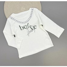 Bontino Unisex Çocuk %100 Pamuk, Baskılı, Düz Yaka Sweatshirt