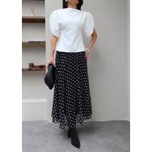 Esra Helvacı Puantiyeli Kloş Etek