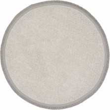 Cool Halı Mikasa Yuvarlak Gri Düz Renk Saçaklı Kolay Temizlenen Dokuma Yatak Odası Hol Mutfak Ev Oda Halısı