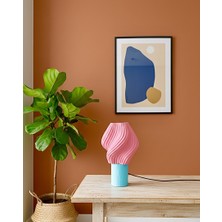 Piccomino Candy Art Modern Masa Lambası - Dalgalı Form Pembe Gece Lambası - Estetik Dekoratif Aydınlatma
