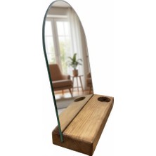 Aynalı Mumluk Çam Masif Ahşap