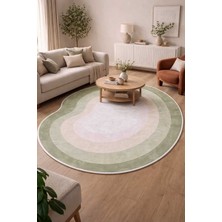 Qatalina Premium Özel Kesim Yeşil Modern Halı Kaymaz Taban Makinede Yıkanabilir Leke Tutmaz Ultra Pro 130YSL