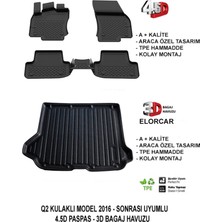 Elorcar Q2 2016 - Kulaklı Model 3D Bagaj Havuzu - 4.5d Paspas Seti