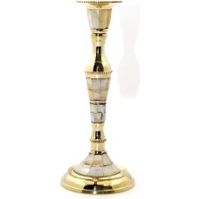 Aesco Tekli Pirinç Sedefli Şamdan Model 1