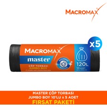 Macromax Master Jumbo Boy Çöp Torbası 10’lu X5 Adet