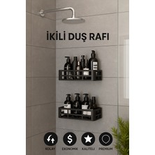 Aesco Yapışkanlı Duvar Rafı Organizer Banyo Rafı Duş Rafı Mutfak Rafı Havluluk Sabun Krem Şampuanlık