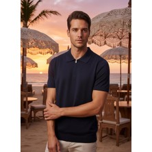 Nakşi Giyim Erkek Regular Fit Yarım Fermuarlı Polo Yaka Triko Tişört