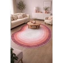 Qatalina Özel Kesim Halı Makinede Yıkanabilir Kaymaz Taban Bordo Modern Leke Tutmaz Dekoratif Halı Q130BRDO