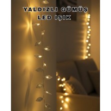 Eco Lounge Dekoratif Gümüş Yaprak LED Aydınlatma Pilli Şık Ortam Işığı