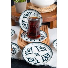 Heda Porselen Ahenk 6'lı Porselen Çay Tabağı Seti